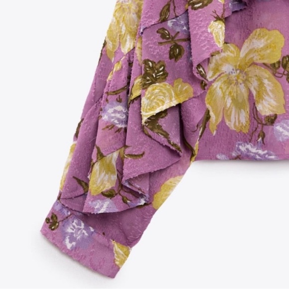 Zara Lavender and Yellow Floral Blouse - Picture 2 of 9